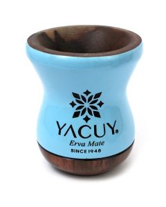 Naczynie do Yerba mate Chimarrao Yacuy Cuia De Madeira Imbuia 200-220 ml - błękitna