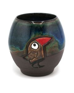 Matero ceramiczne toczone na kole ~400 ml - "Nocna Wrona"